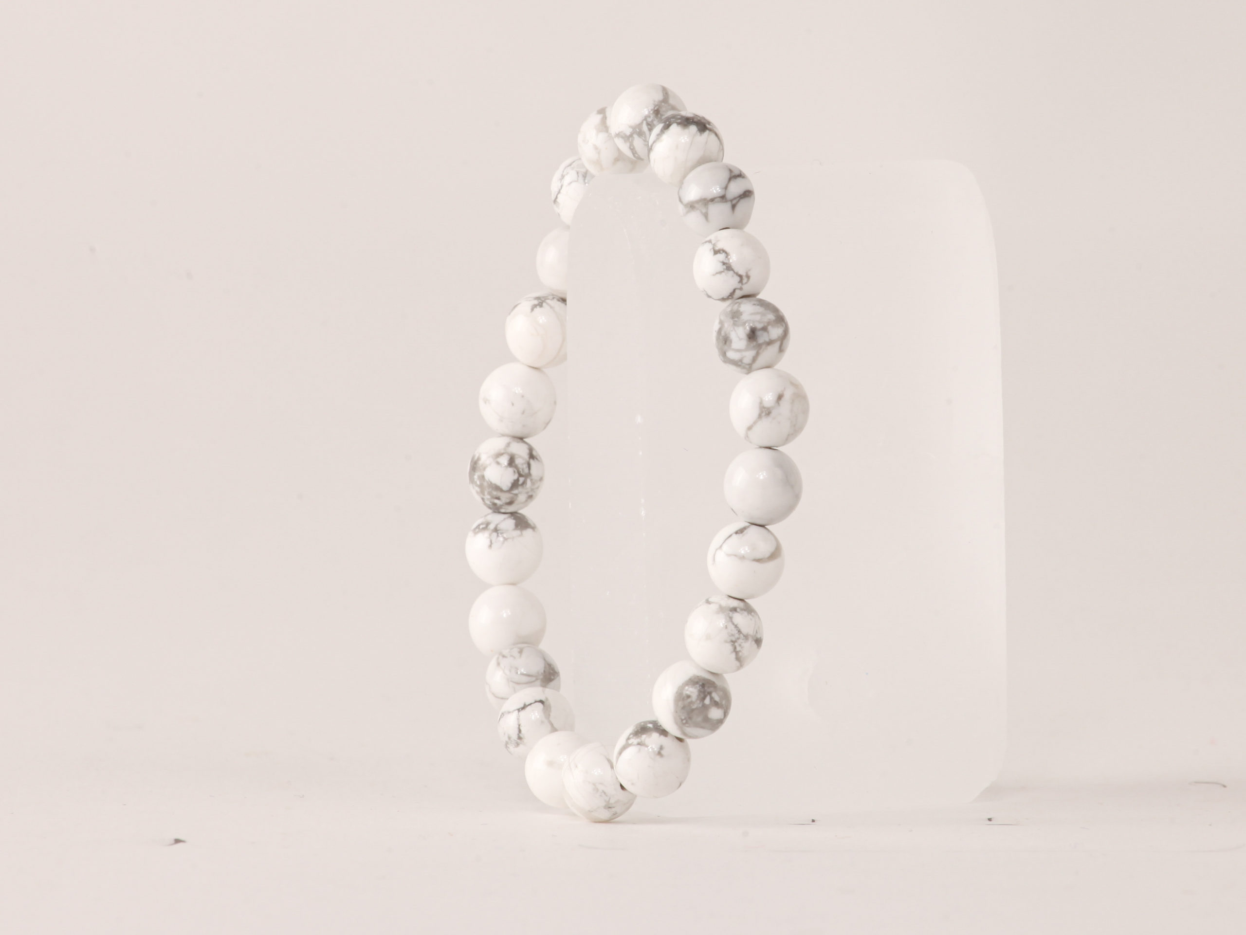 Bracelet Howlite Blanche perles 8mm