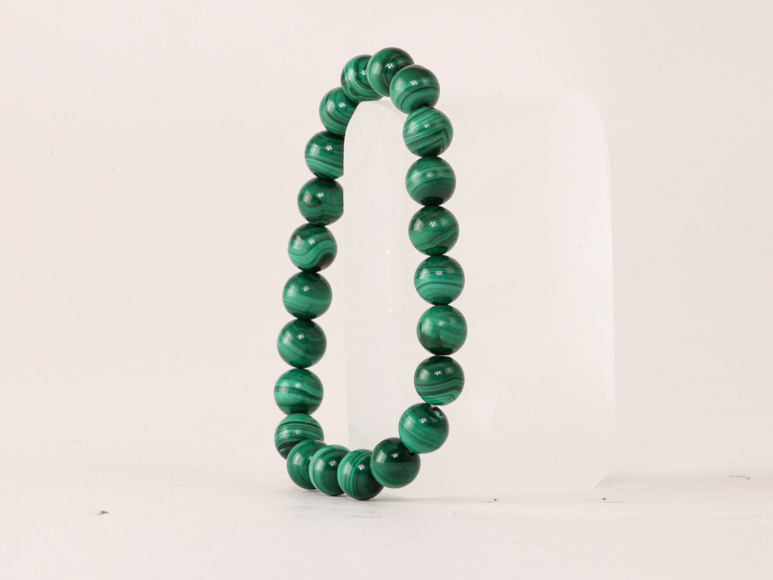 Bracelet Malachite 'Light' 'AA' perles 8mm