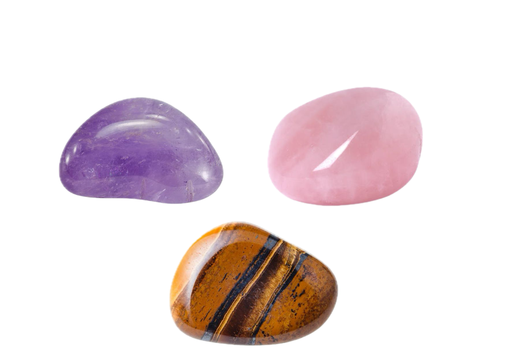 améthyste quartz rose oeil de tigre