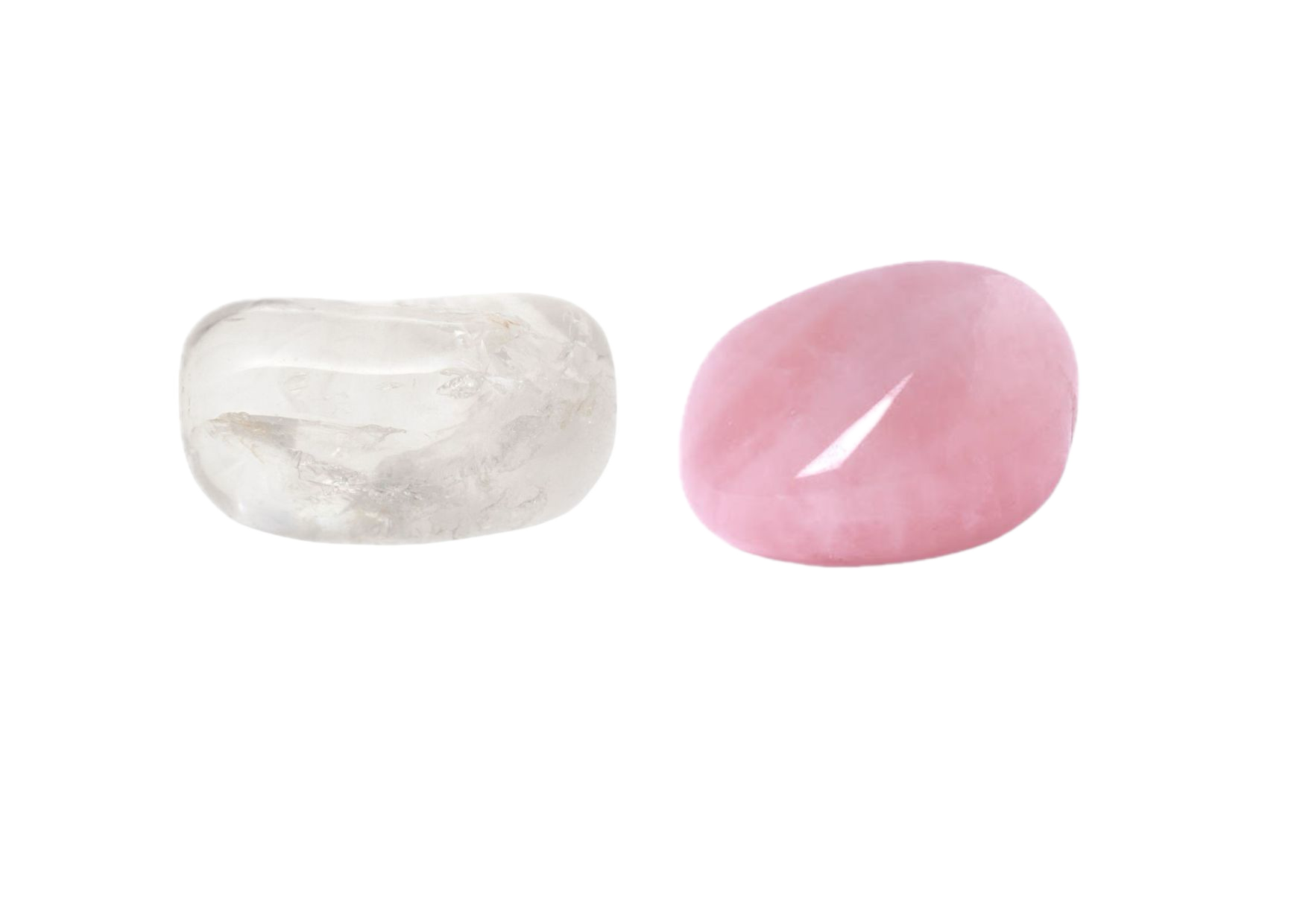 cristal de roche et quartz rose