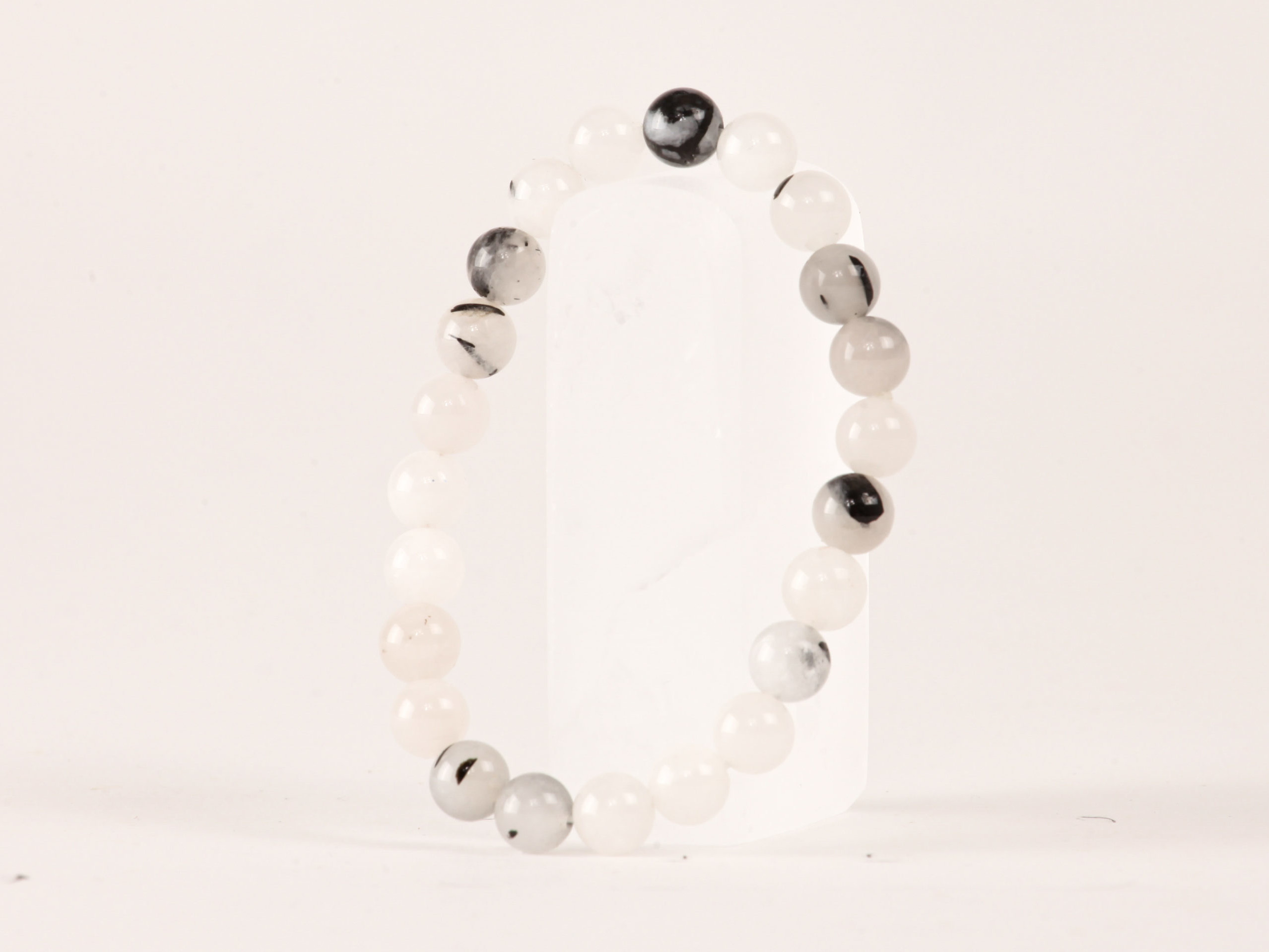 Bracelet Quartz Tourmaline 'A' Perles 8mm