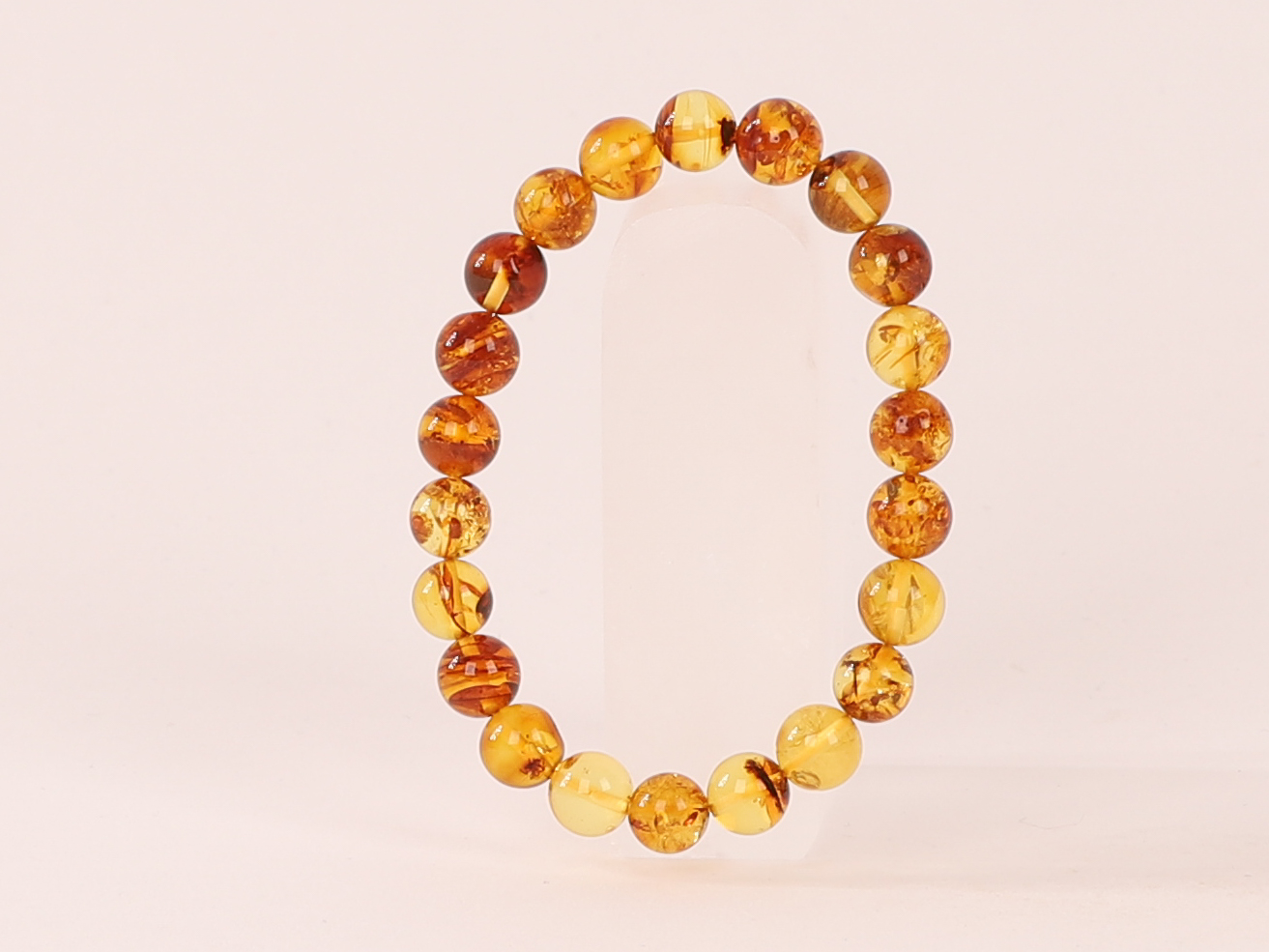 Bracelet Ambre sombre catégorie ‘A’ perles 8mm