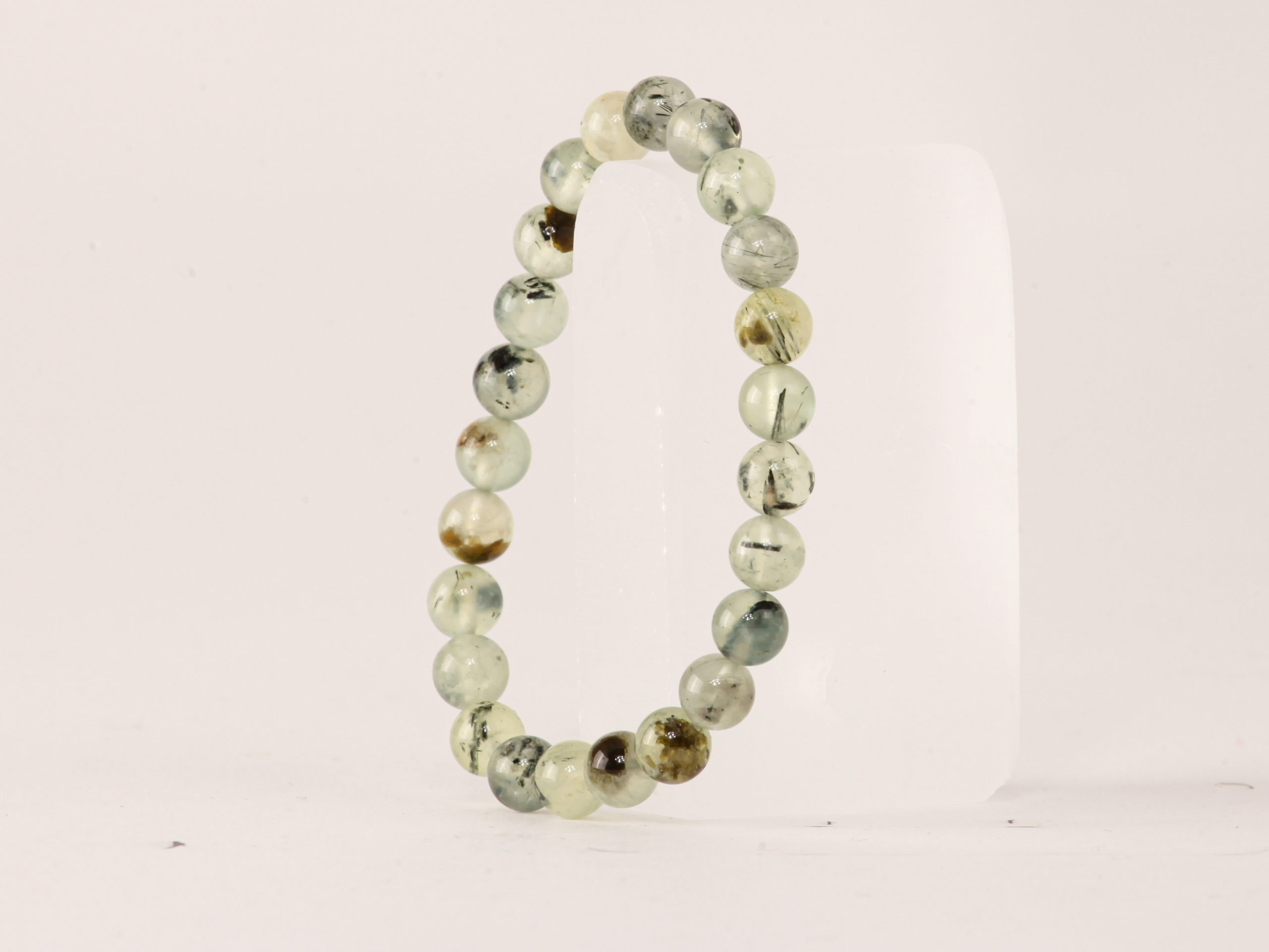 Bracelet Prehnite 'A'  perles 8mm