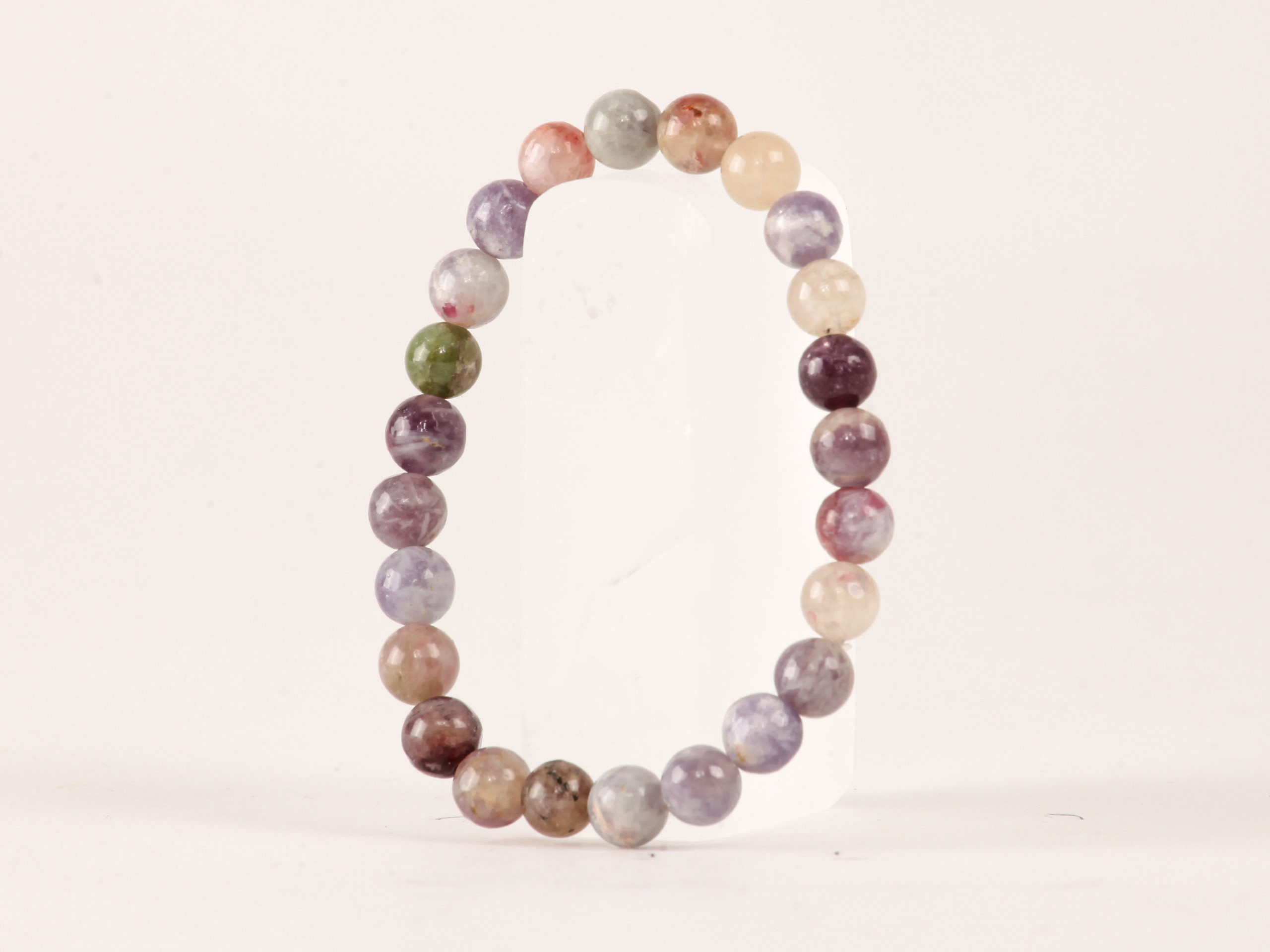 Bracelet Tourmaline Multicolore 'A' perles 8mm