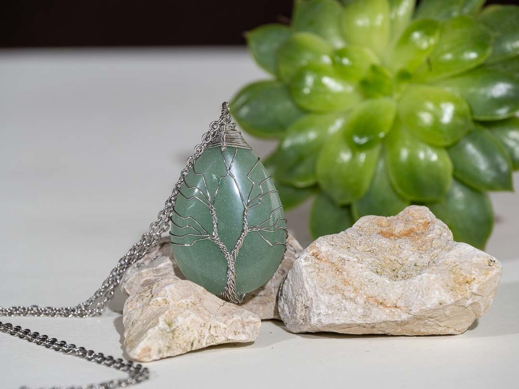 Pendentif Arbre de vie Aventurine verte