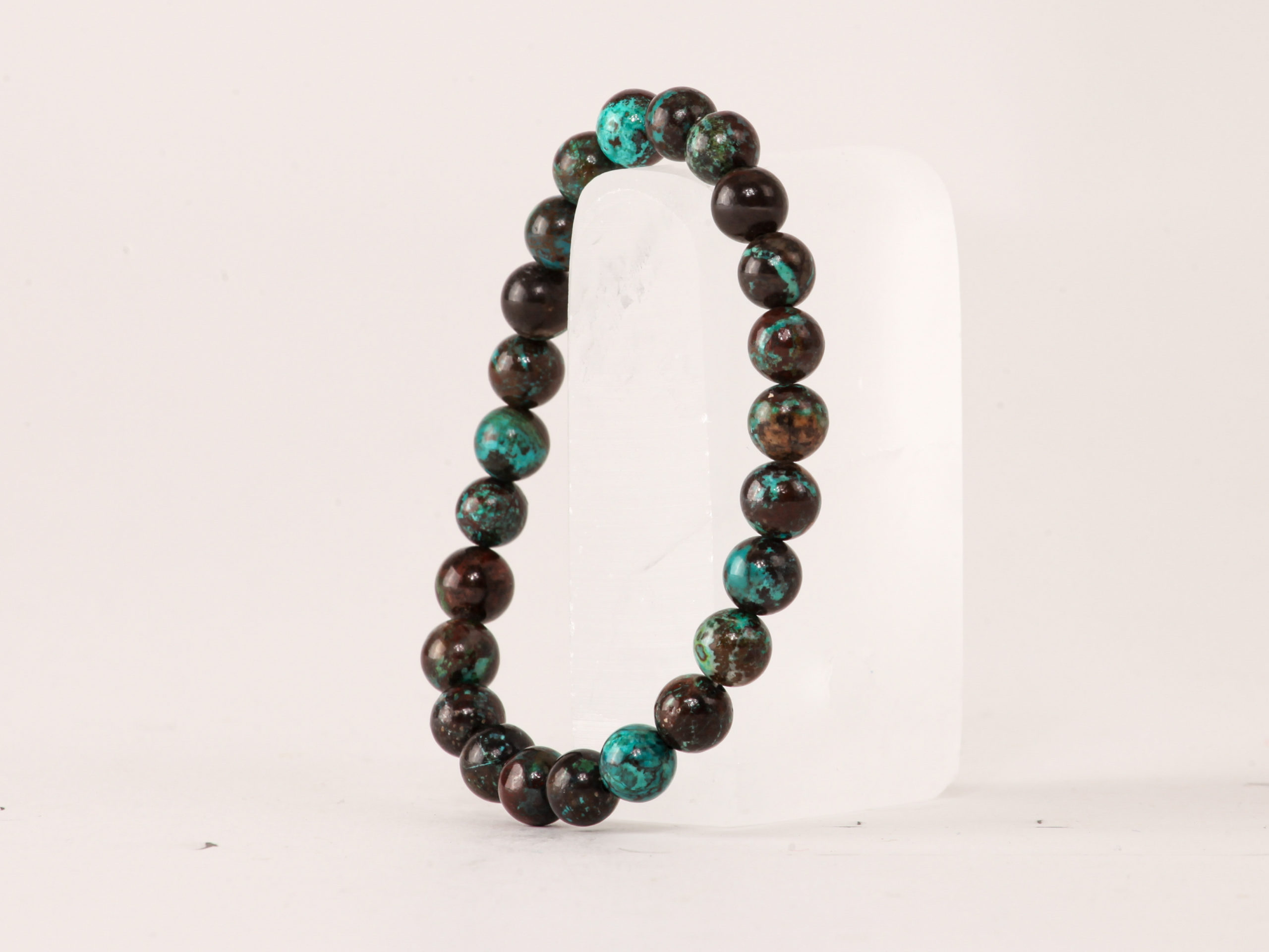 Bracelet Chrysocolle 'AA' perles 8mm