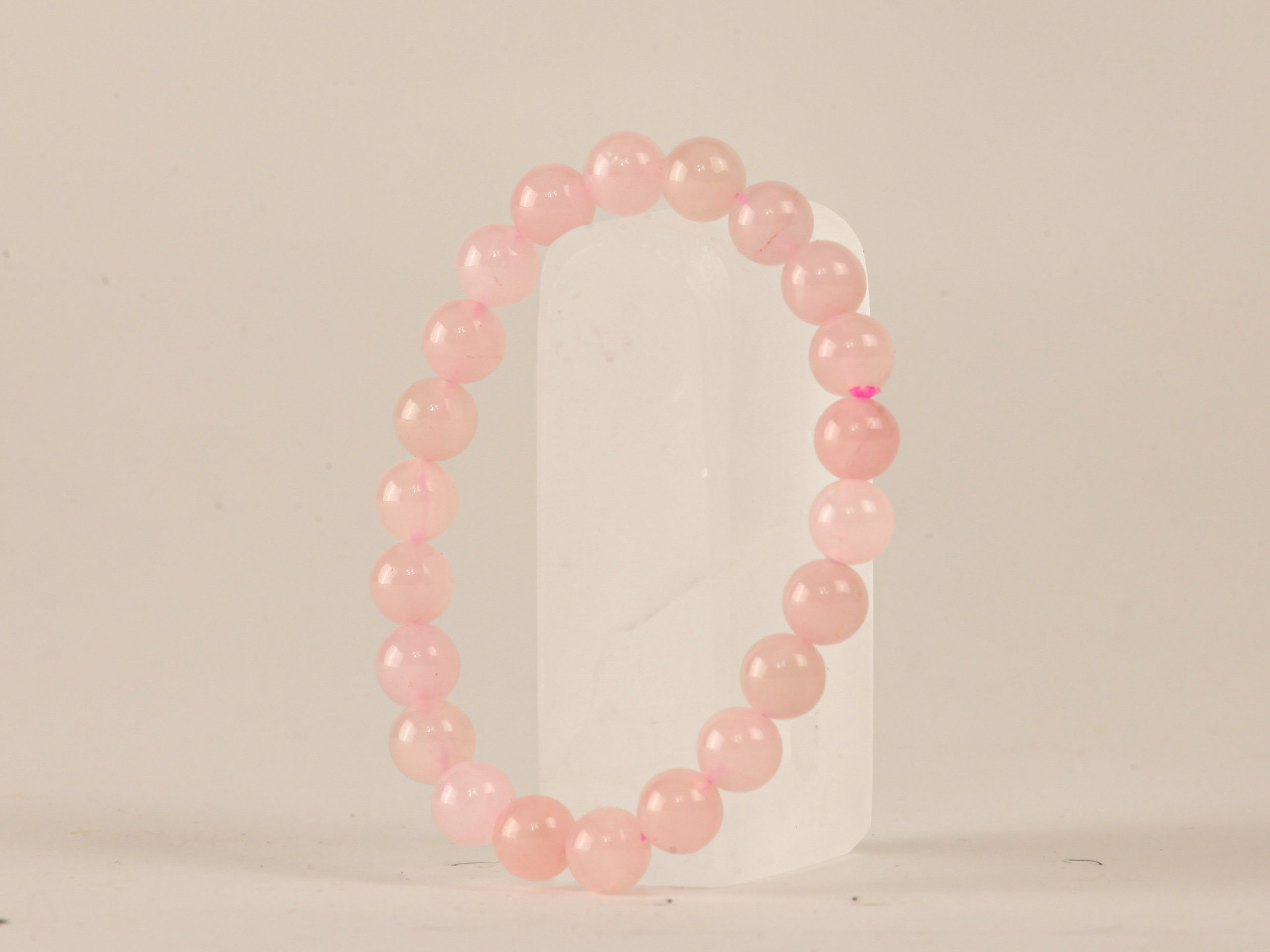 Bracelet Quartz Rose 'A' perles 8mm