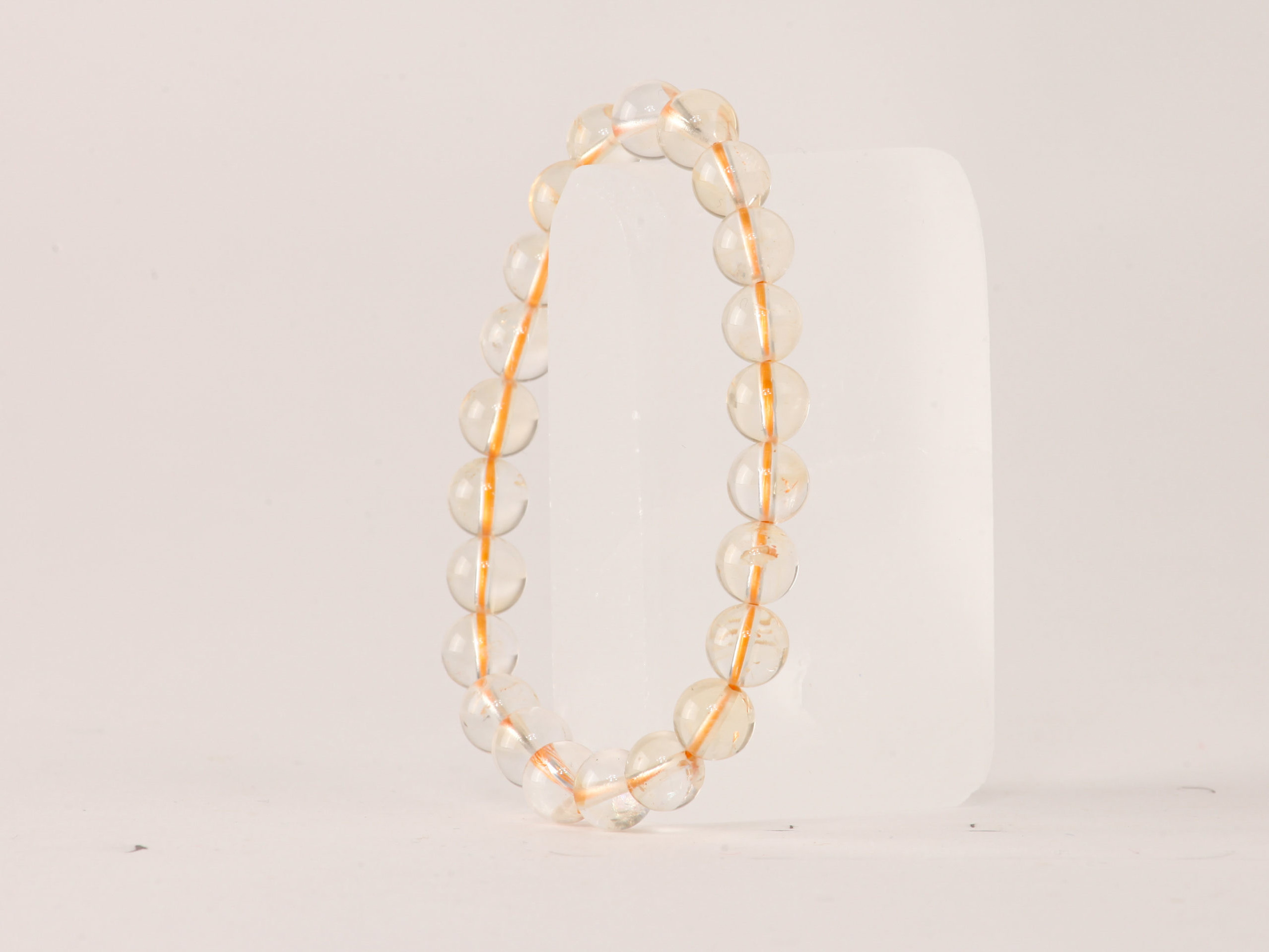 Bracelet Citrine naturelle 'A' perles 8mm