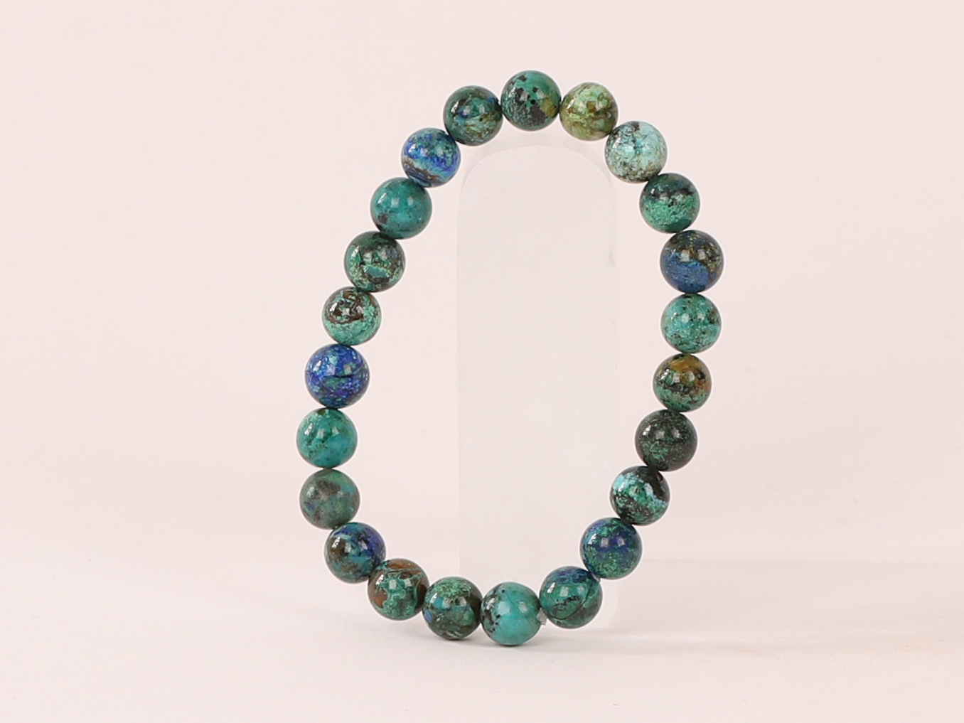 Bracelet Azurite ‘AAA’ perles 8mm