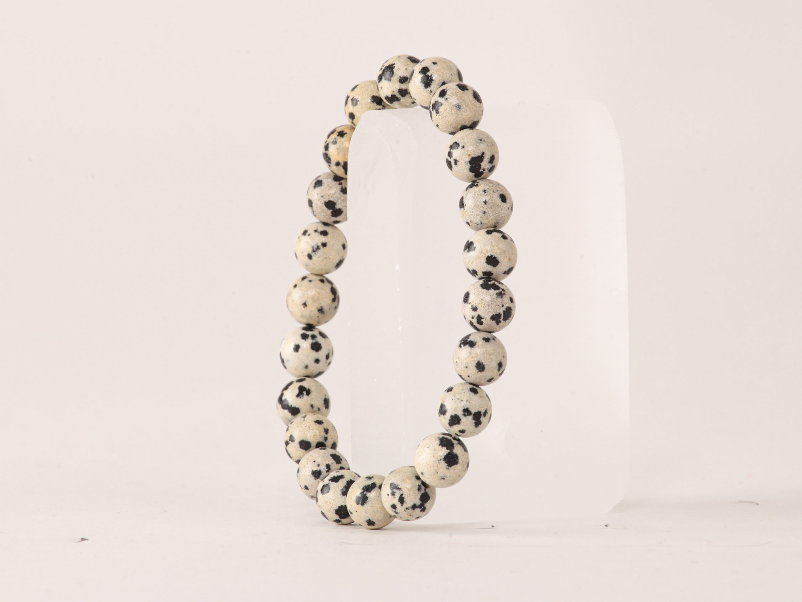 Bracelet Jaspe Dalmatien 'A' perles 8mm