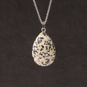 Pendentif Jaspe dalmatien en forme de larme