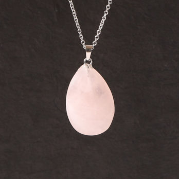 Pendentif Quartz rose en forme de larme