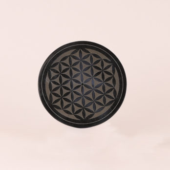 Porte-encens rond en pierre Fleur de vie