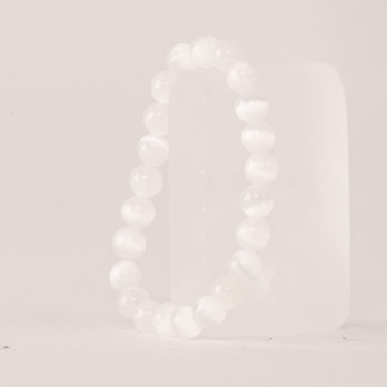 Bracelet Sélénite 'AA' perles de 8mm