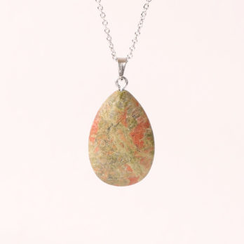 Pendentif Unakite en forme de larme