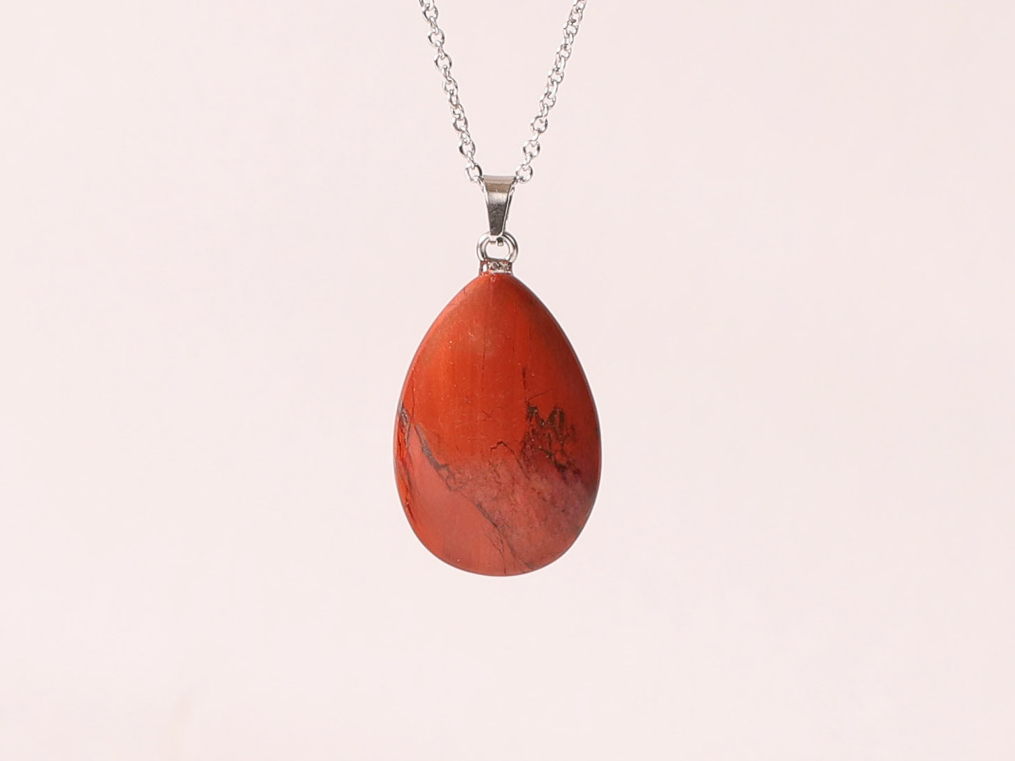 Pendentif Jaspe rouge en forme de larme