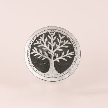 Porte-encens rond en pierre Arbre de vie