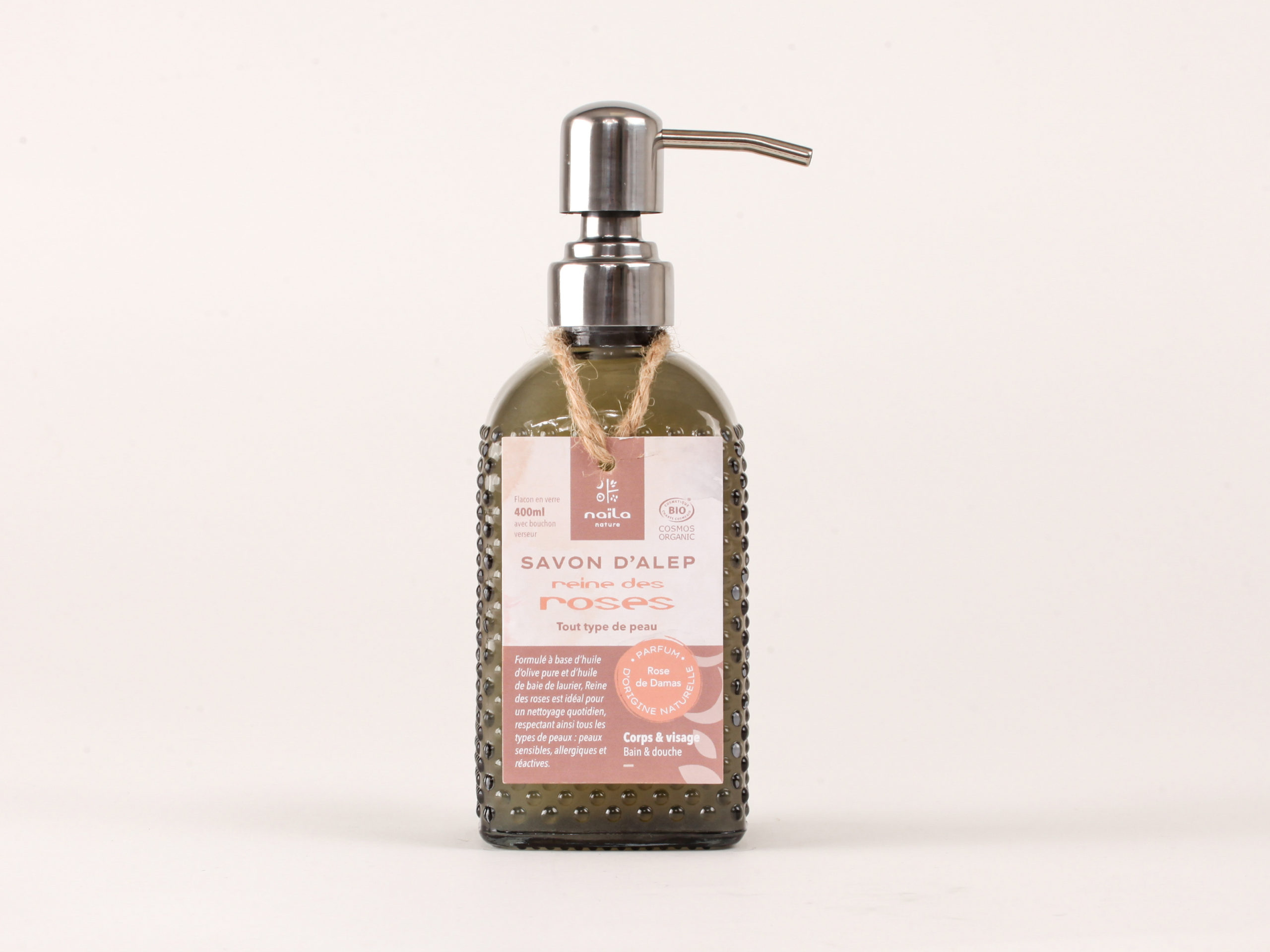 Savon d'Alep liquide rose de Damas "Reine des roses" certifié BIO