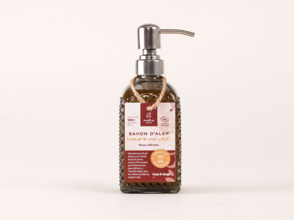 Savon d'Alep liquide 20% "Laurinaï" certifié BIO