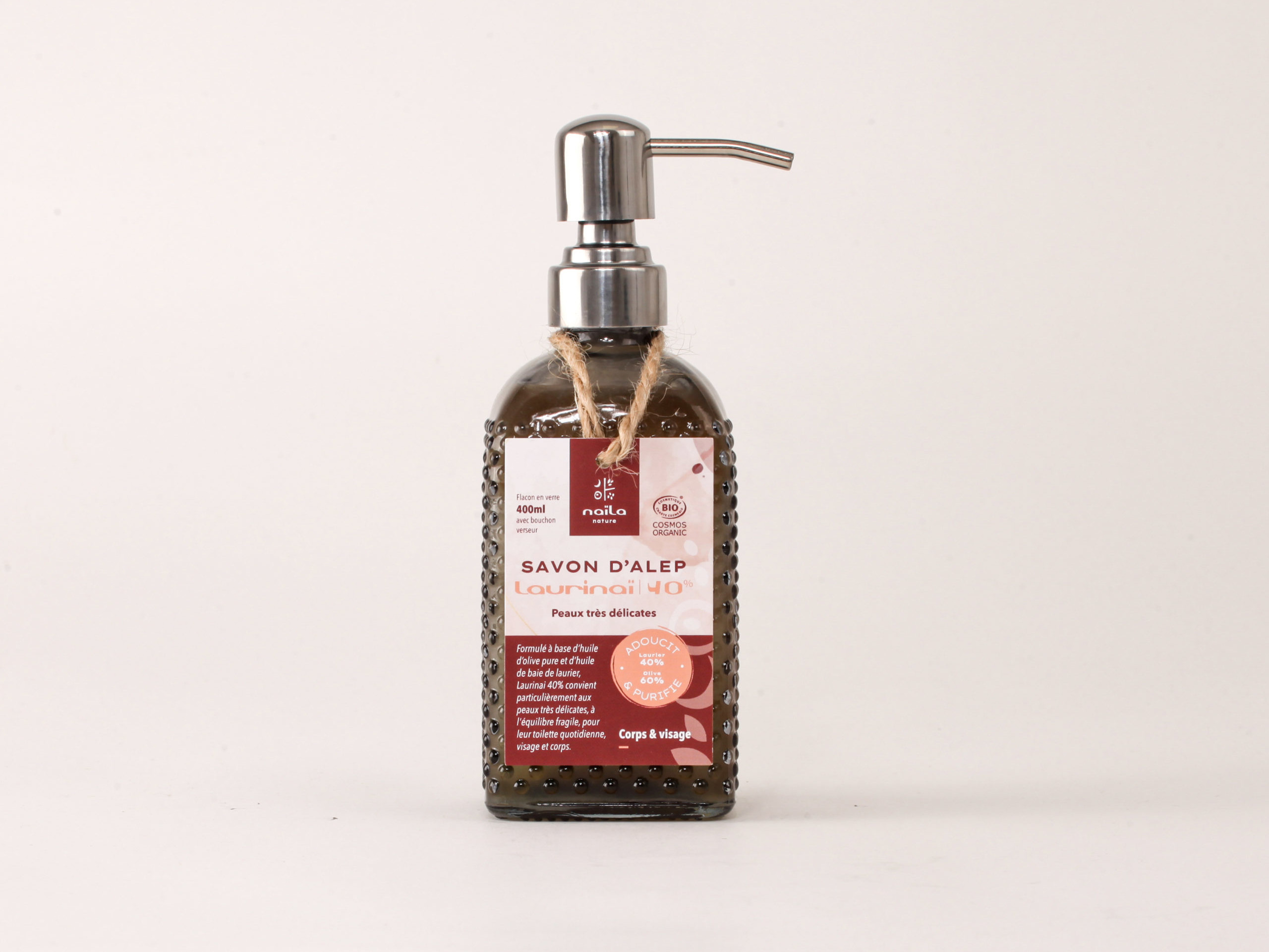 Savon d'Alep liquide 40% "Laurinaï" certifié BIO