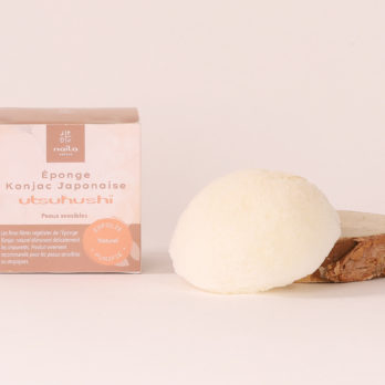 Lot de 3 éponges Konjac japonaise utsukushï  naturel