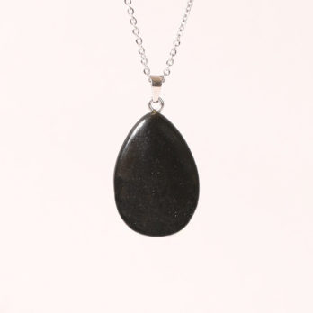 Pendentif en forme de larme Obsidienne noire