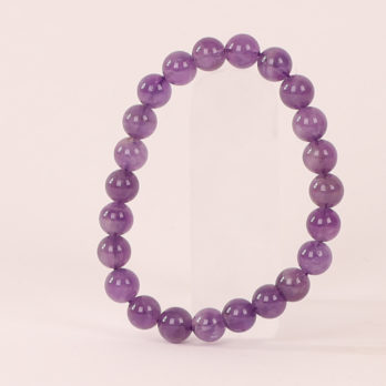 Bracelet Améthyste ‘A’ perles 8mm
