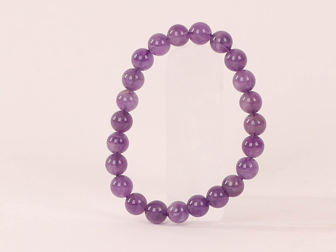 Bracelet Améthyste ‘A’ perles 8mm