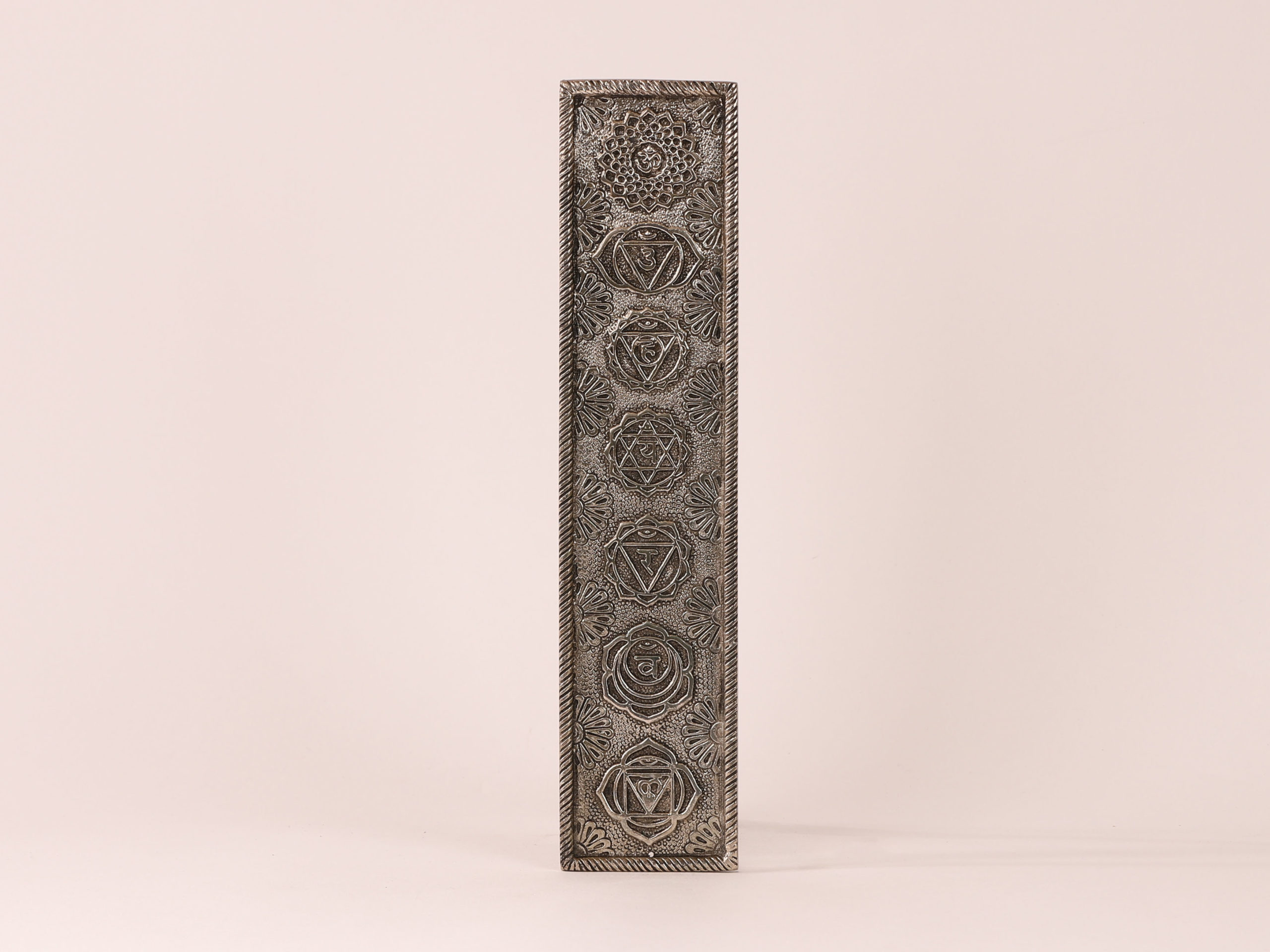 Porte-encens métal argenté 7 Chakras