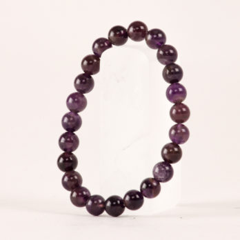 Bracelet Améthyste 'A' Dark perles 8mm