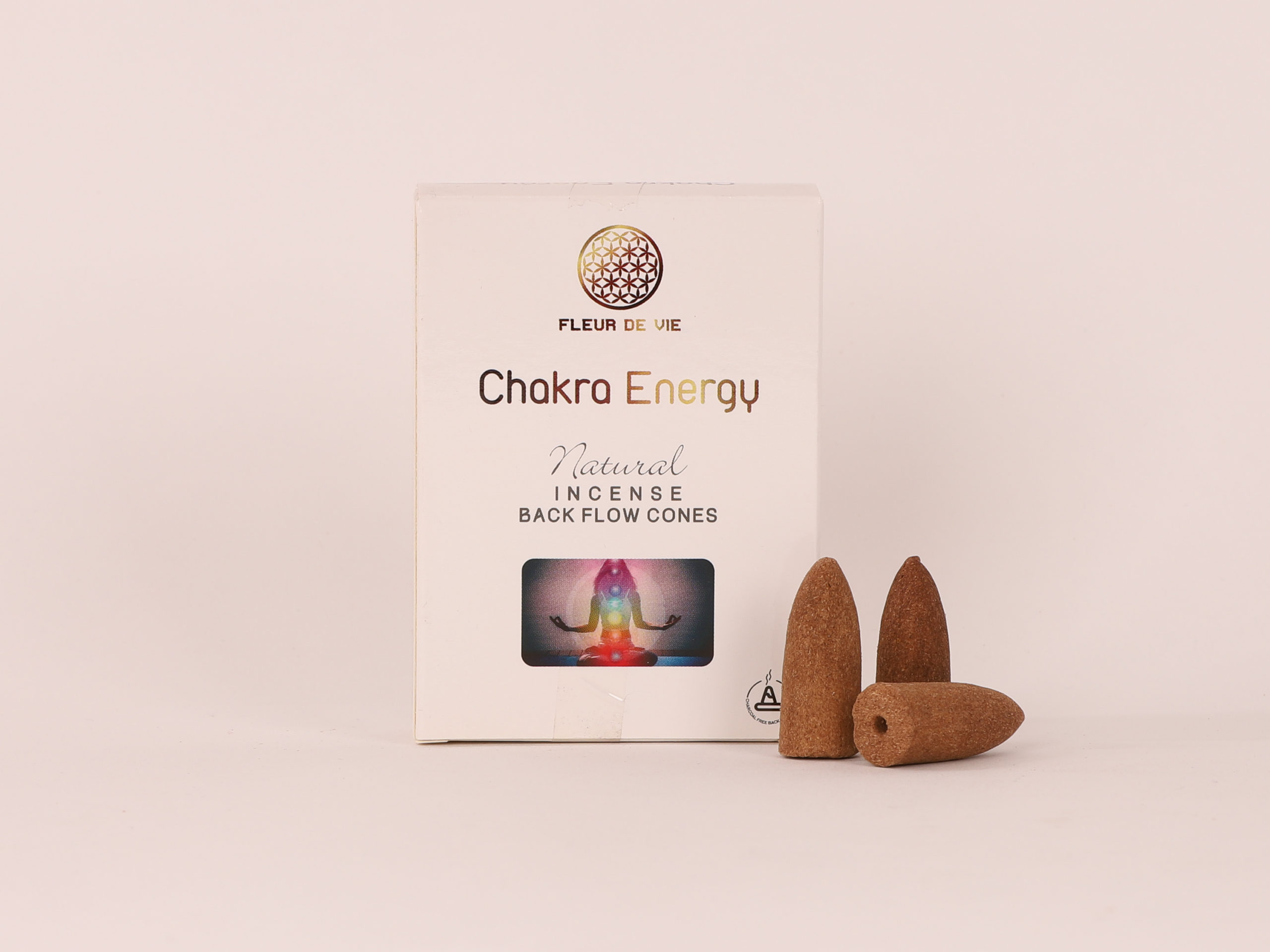 Lot de 5 encens Chakra Energy Fleur de vie en cônes à refoulement