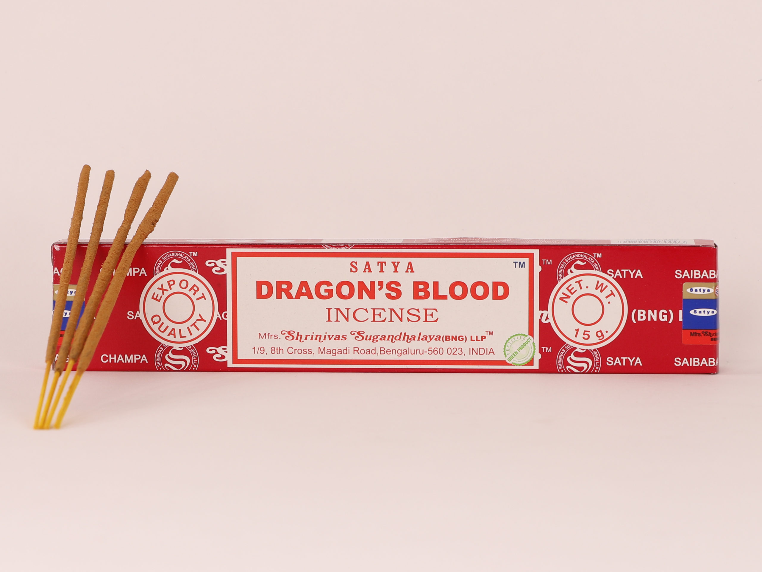 Lot de 5 encens Satya Sang de dragon en bâtons