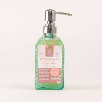 Savon d'Alep liquide rose de Damas "Reine des roses" certifié BIO