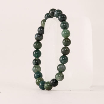 Bracelet Agate Mousse 'A' perles 8mm