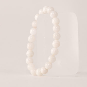 Bracelet Pierre de Lune Blanche 'AA' perles 8mm