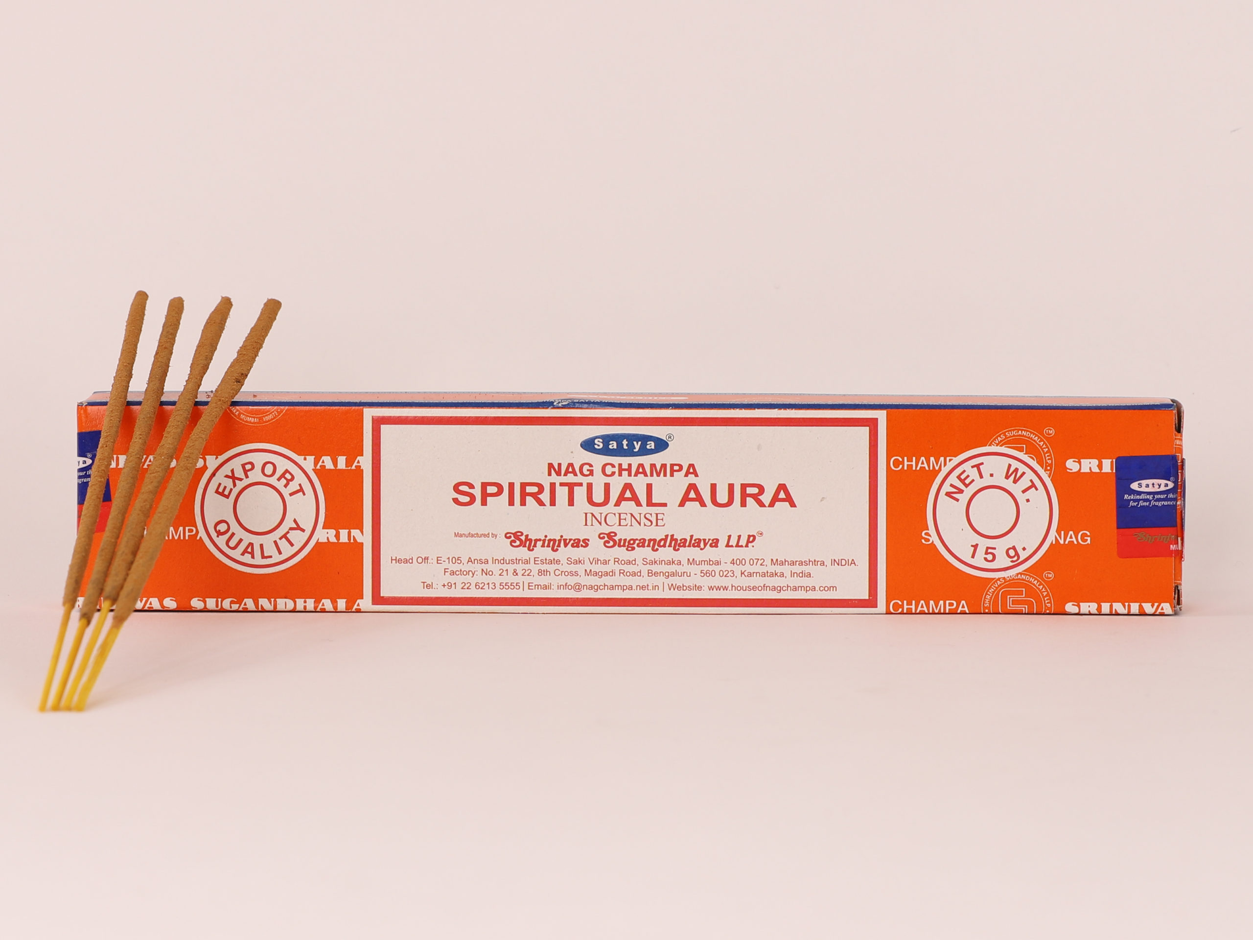 Lot de 5 encens Satya Spiritual aura en bâtons