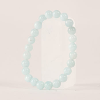 Bracelet Aigue Marine 'A' perles 8mm