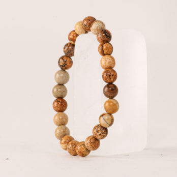 Bracelet Jaspe Paysage 'A' perles 8mm