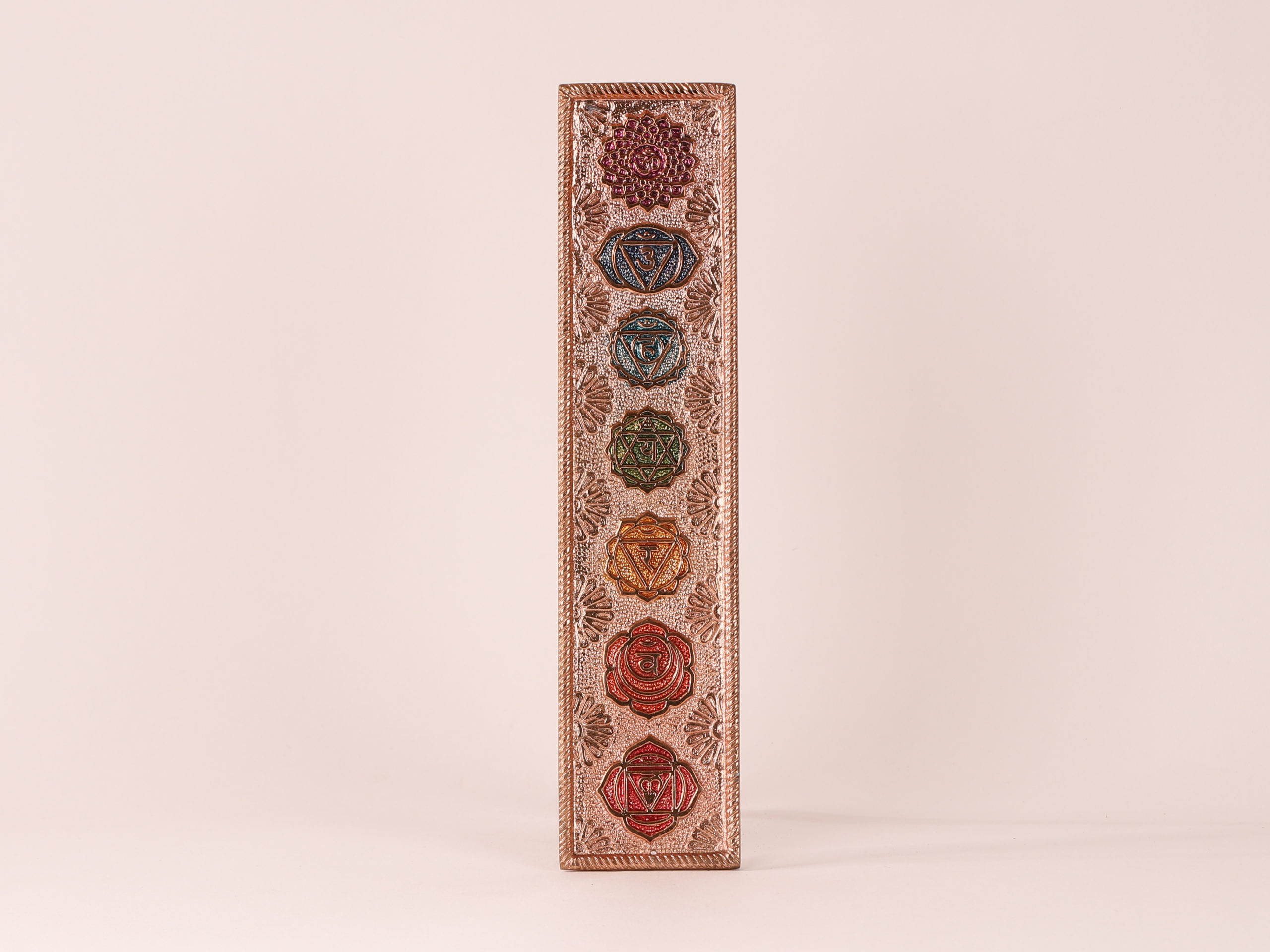 Porte-encens métal cuivré 7 Chakras