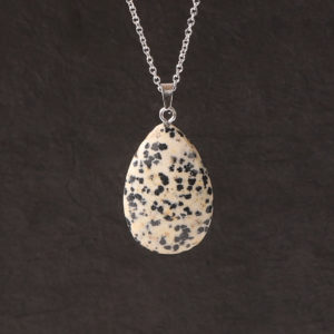 Pendentif Jaspe dalmatien en forme de larme