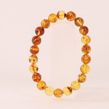 Bracelet Ambre sombre catégorie ‘A’ perles 8mm