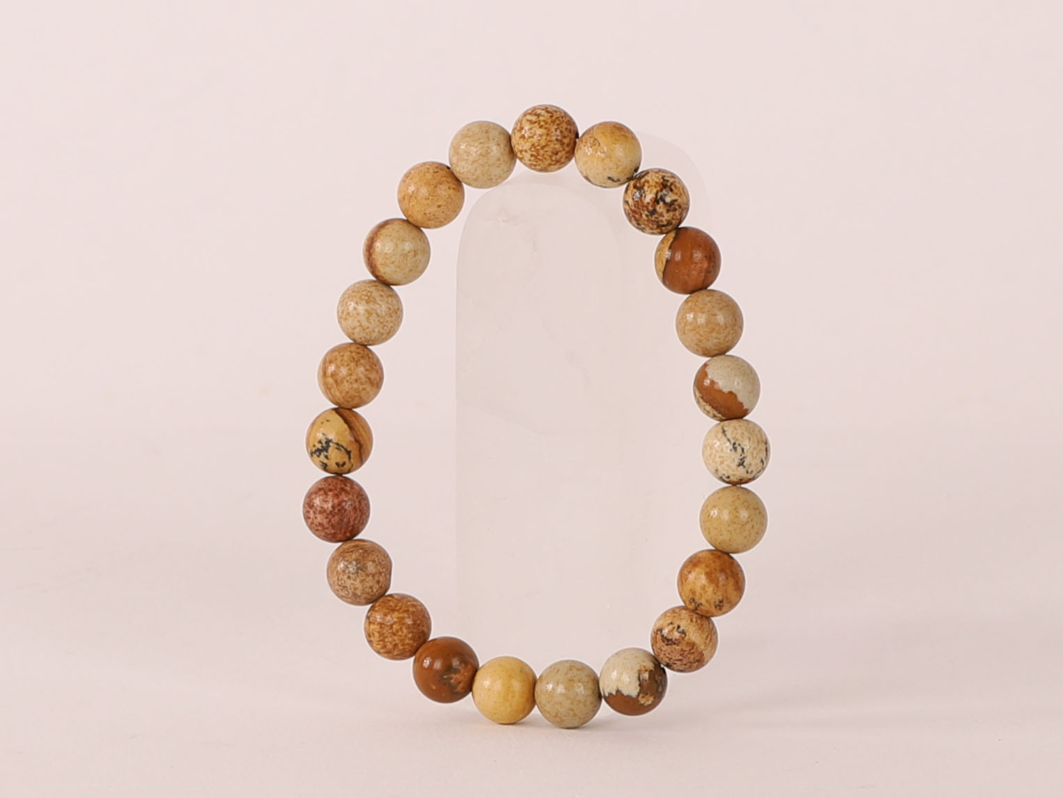 Bracelet Jaspe Paysage 'A' perles 8mm