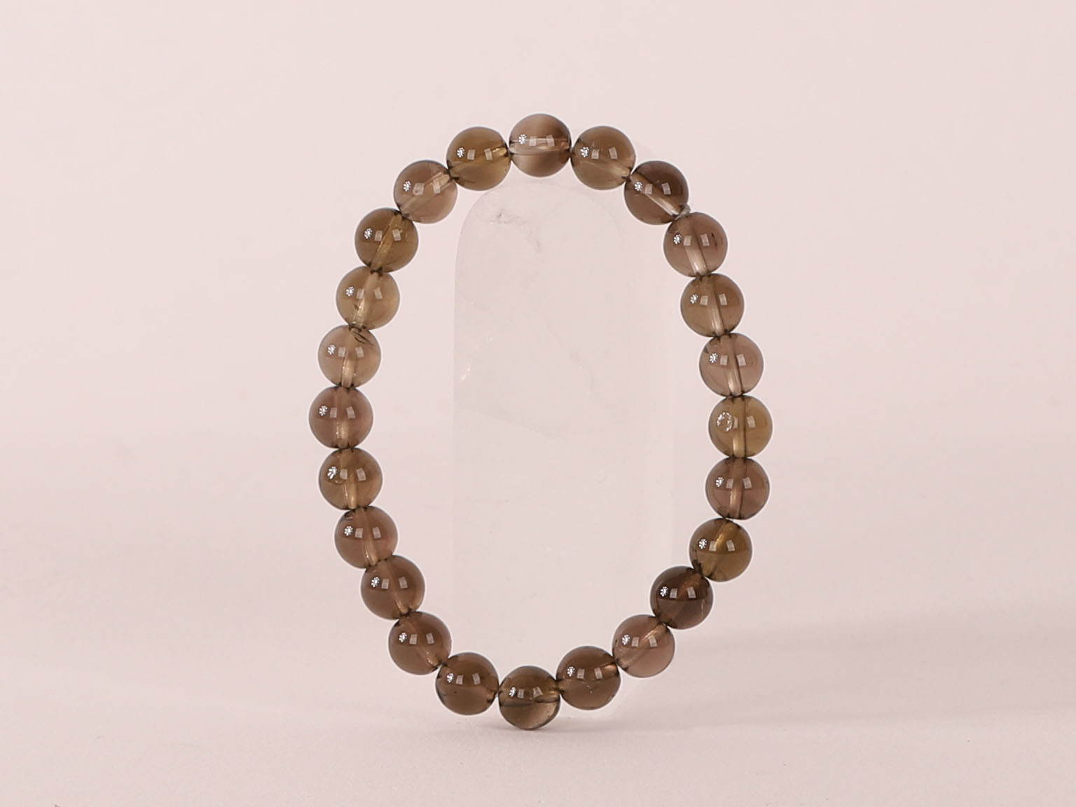 Bracelet Quartz Fumé 'A' perles 8mm