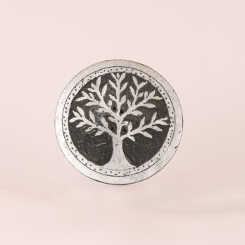 Porte-encens rond en pierre Arbre de vie