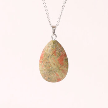 Pendentif Unakite en forme de larme
