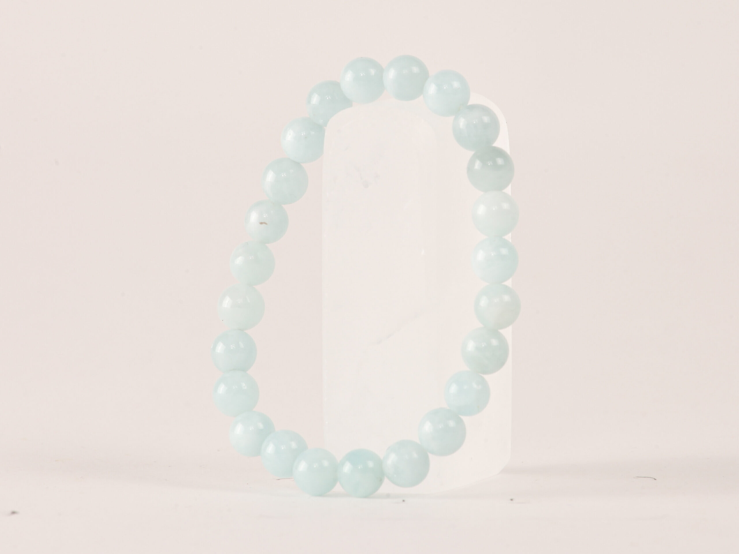Bracelet Aigue Marine 'AA+' perles 8mm