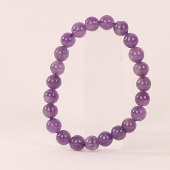 Bracelet Améthyste ‘A’ perles 8mm