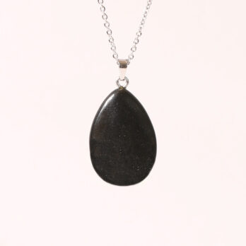 Pendentif en forme de larme Obsidienne noire
