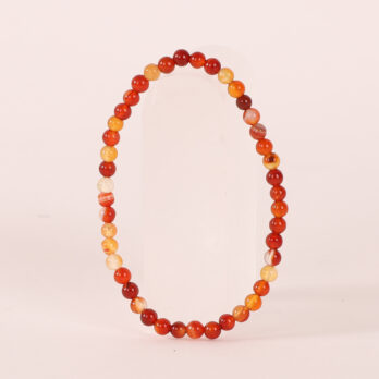 Bracelet Cornaline Rubanée 'A' perles 4mm