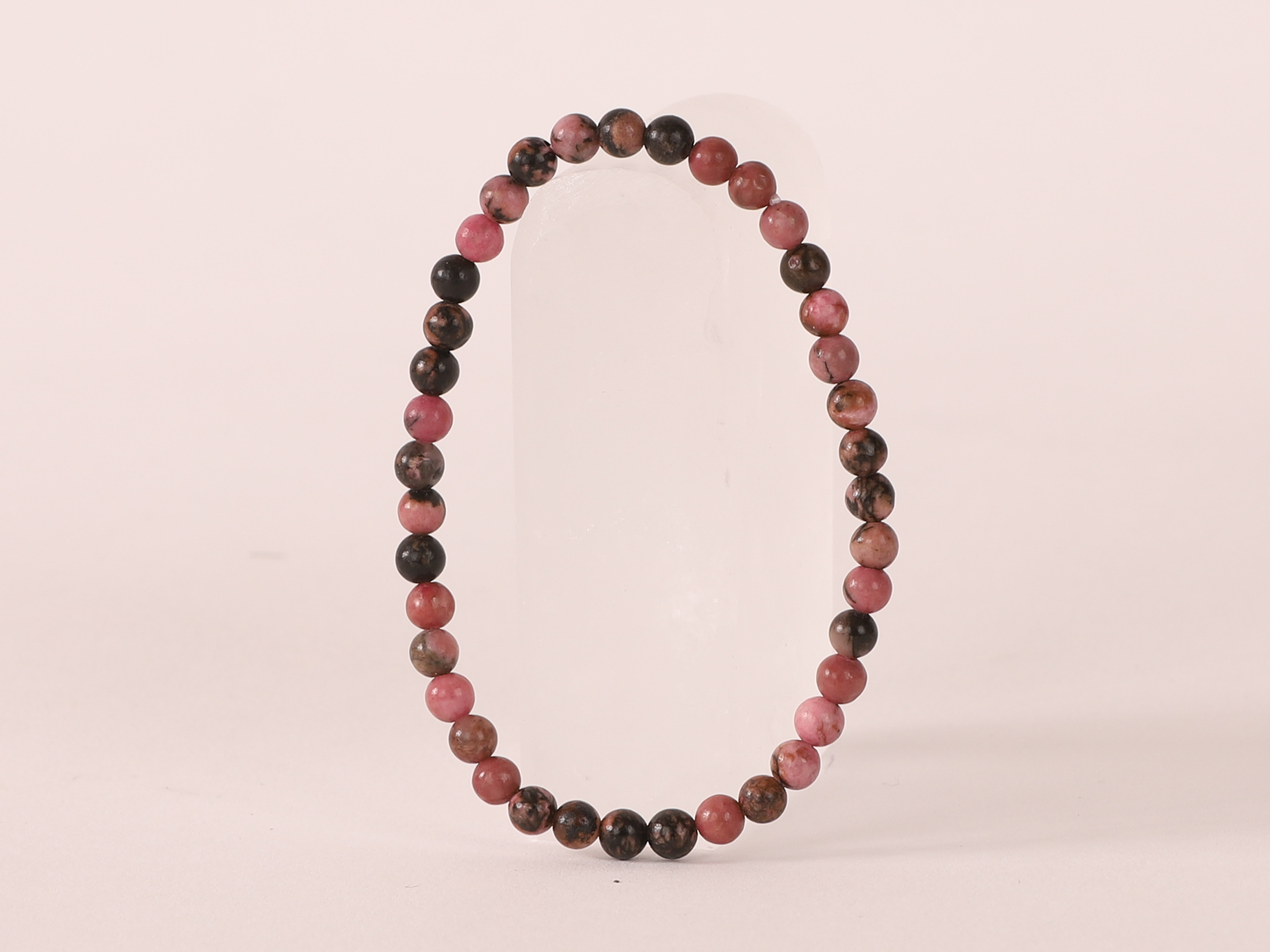 Bracelet Rhodonite Black Line 'A'   perles 4mm